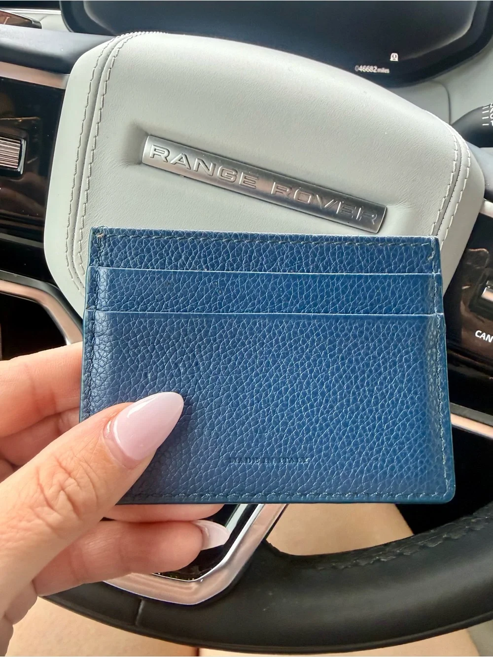 ✨ Authentic Burberry Men's Blue Leather Card Holder ✨